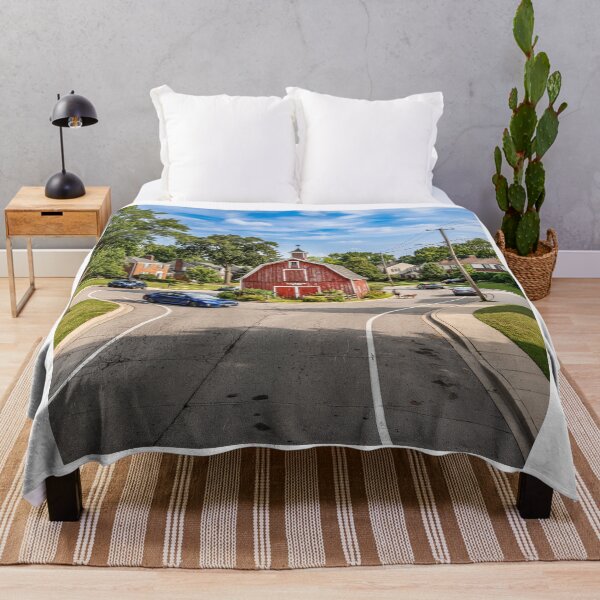 Item preview, Red Barn On A Suburban Street designed and sold by Home Decor Art.