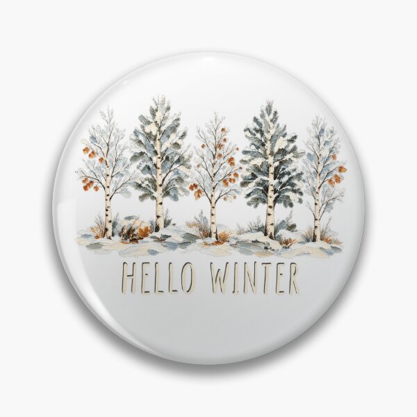 Item preview, hello winter birch trees snow season designed and sold by Sofia Rose Design ⭐️⭐️⭐️⭐️⭐️.