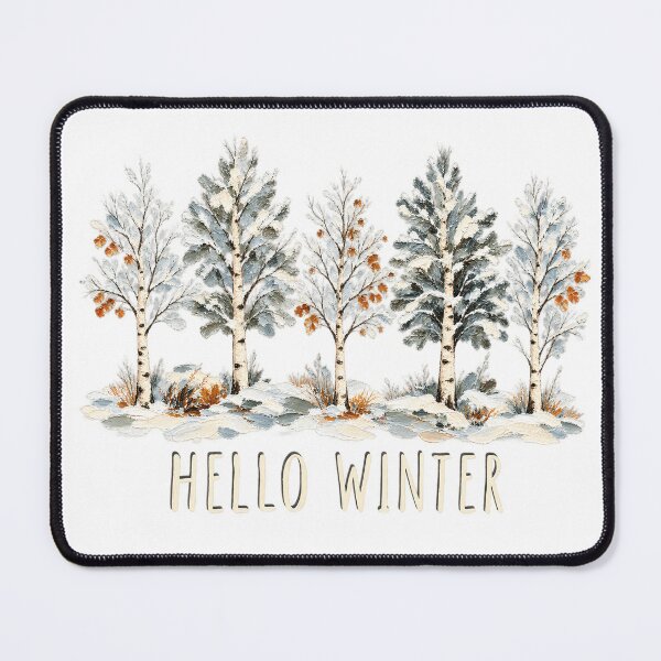Item preview, hello winter birch trees snow season designed and sold by Sofia Rose Design ⭐️⭐️⭐️⭐️⭐️.