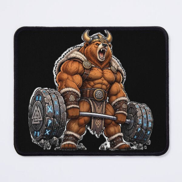 Item preview, Viking Bear Heavy Lifting Gym Motivation designed and sold by ValhallaHub.