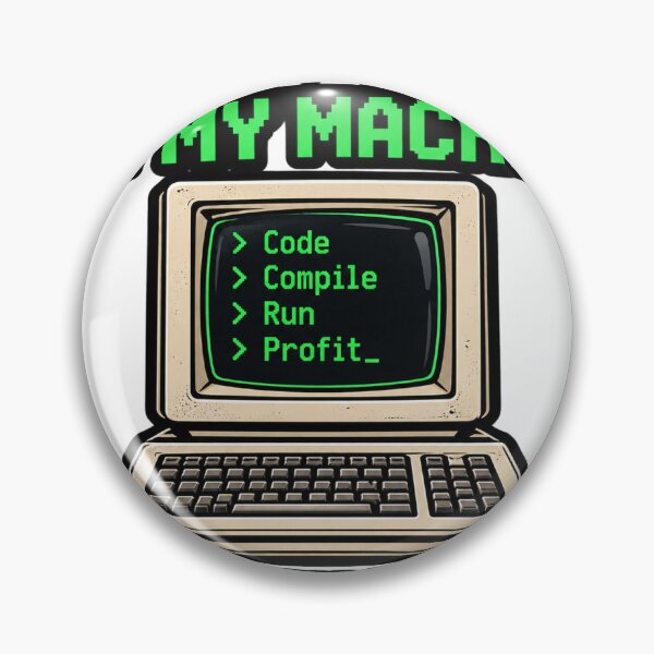 Artikelvorschau, Es funktioniert auf meinem Rechner – Programmiererhumor entworfen und verkauft von TBillMAG — Retro Tech & IT Humor.