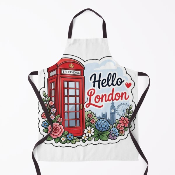 Item preview, Hola Londres: Cabina telefónica roja vintage y pegatina troquelada floral designed and sold by PrintWavePro.