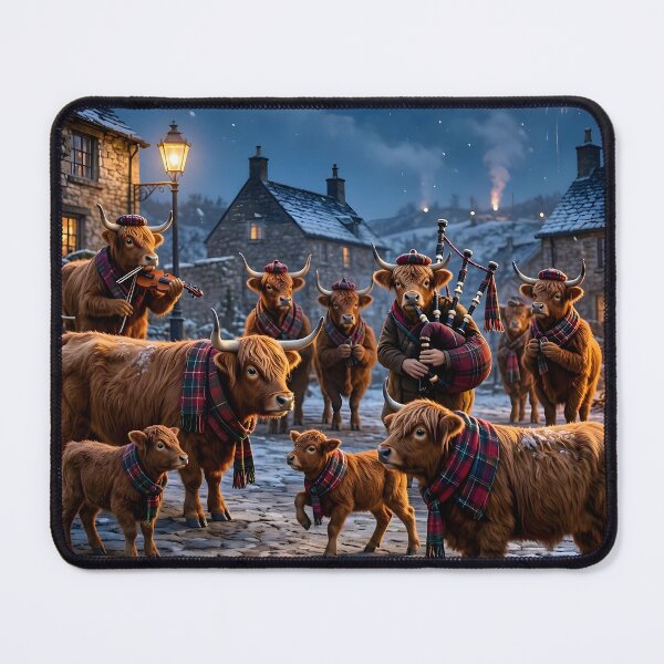 Artikelvorschau, Hogmanay Ceilidh mit Hochlandkühen entworfen und verkauft von Sybille-Yates.