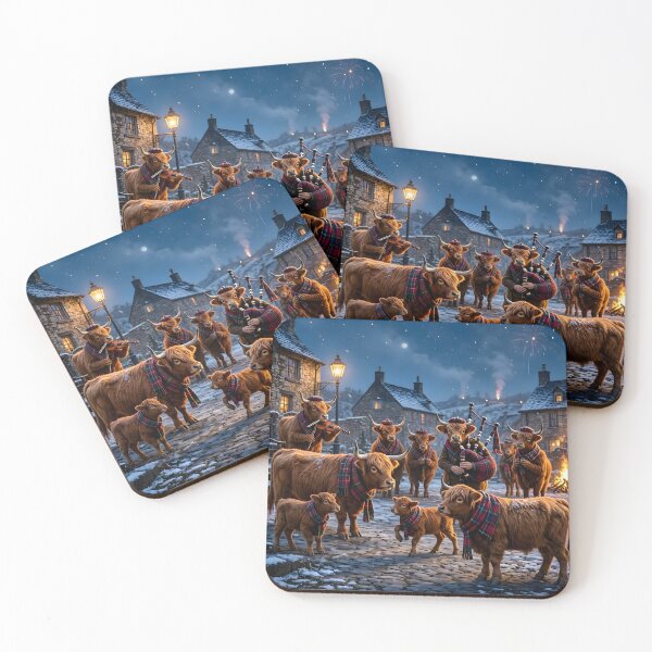 Item preview, Hogmanay Ceilidh with Highland Cows designed and sold by Sybille-Yates.