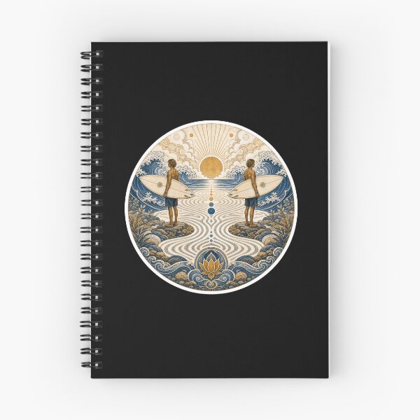 Item preview, Surf Mandala Dual Surfer Zen Garden Wave Art Print Sticker Surf Gift designed and sold by sharifex.