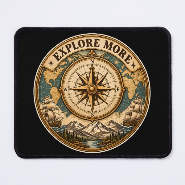 Item preview, Vintage Explore More Compass | Adventure Badge T-Shirt designed and sold by VaultVibes.