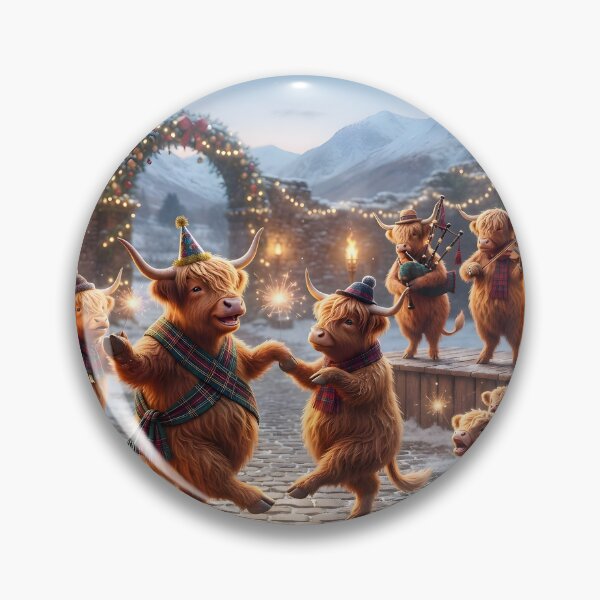 Item preview, Hogmanay Ceilidh con vacas de las tierras altas designed and sold by Sybille-Yates.