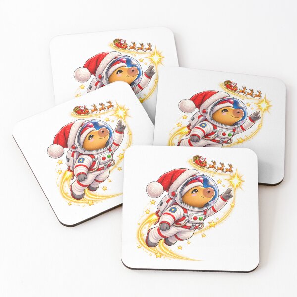 Item preview, Christmas Astronaut Capybara – Santa Space Adventure designed and sold by CapybaraTravels.