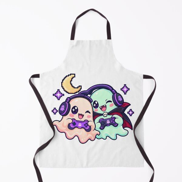 Item preview, Cute Halloween Gamer Ghost Duo designed and sold by calicito.