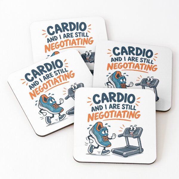 Item preview, Cardio and I Are Still Negotiating Funny Running Gym Workout Fitness T-Shirt designed and sold by Design-Pro-21.