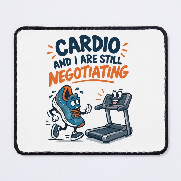 Item preview, Cardio and I Are Still Negotiating Funny Running Gym Workout Fitness T-Shirt designed and sold by Design-Pro-21.