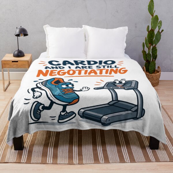 Item preview, Cardio and I Are Still Negotiating Funny Running Gym Workout Fitness T-Shirt designed and sold by Design-Pro-21.