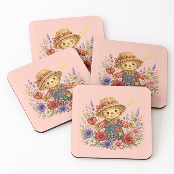 Item preview, Fall Floral Scarecrow | Cute Autumn Garden & Vintage Country Graphics designed and sold by PrintSpire Studios.