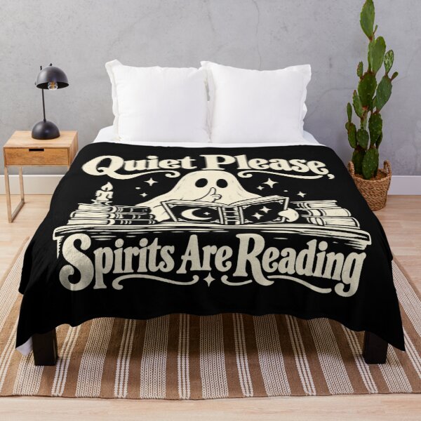 Artikelvorschau, Quiet Please Spirits Are Reading Haunted Library Humor entworfen und verkauft von DreamLayerStudio.