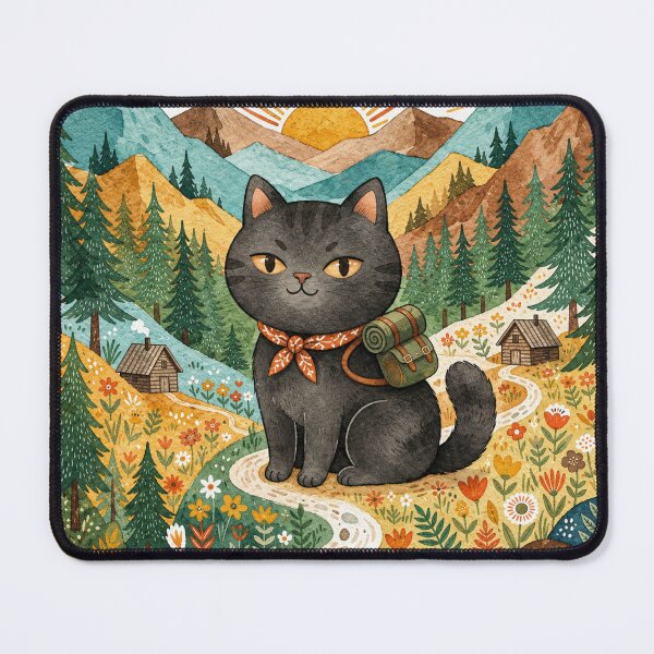 Item preview, Vintage Hiking Cat Mountain Adventure designed and sold by Iampoji.