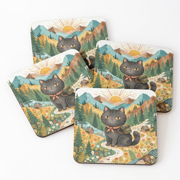 Item preview, Vintage Hiking Cat Mountain Adventure designed and sold by Iampoji.