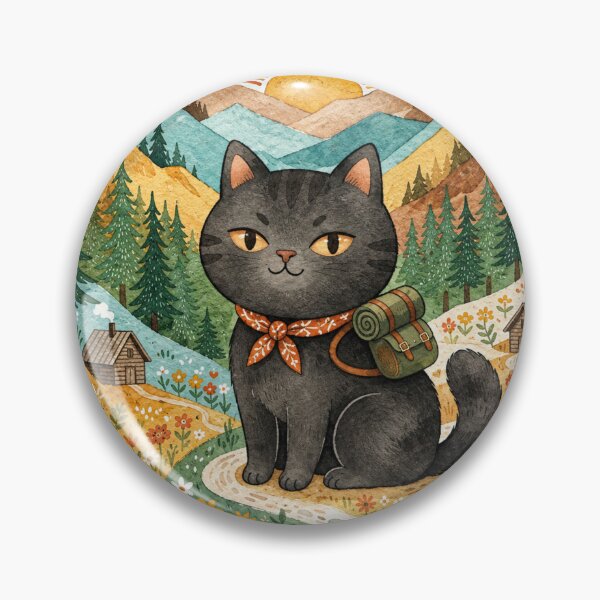 Item preview, Vintage Hiking Cat Mountain Adventure designed and sold by Iampoji.