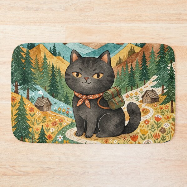 Item preview, Vintage Hiking Cat Mountain Adventure designed and sold by Iampoji.