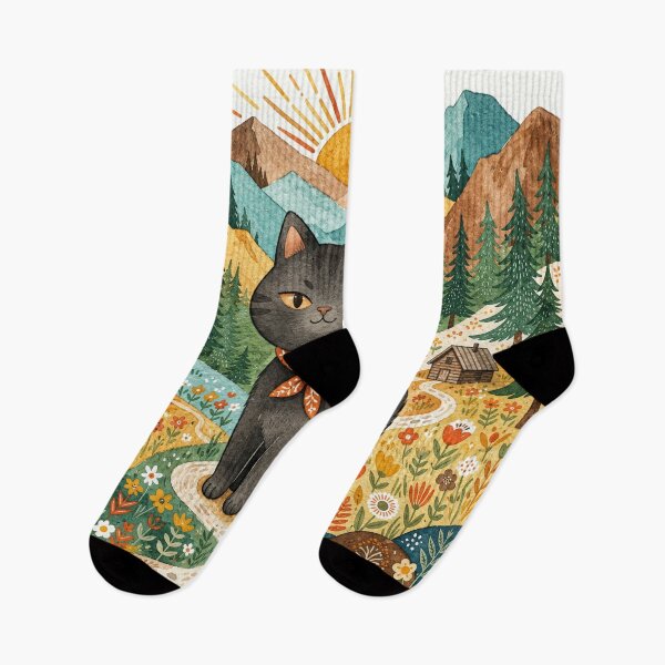 Item preview, Vintage Hiking Cat Mountain Adventure designed and sold by Iampoji.