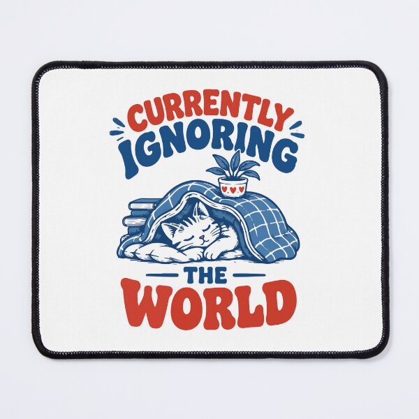 Item preview, Currently Ignoring the World Funny Sleeping Cat Introvert Cozy Retro T-Shirt designed and sold by Design-Pro-21.