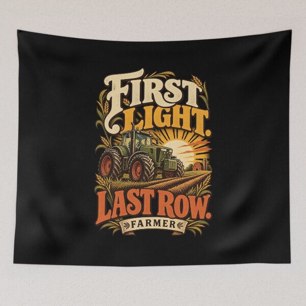 Item preview, First Light Last Row - Farmer Tractor Farm Life designed and sold by MOTIFOLK.