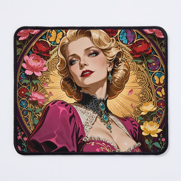 Item preview, Chic Boheme Peonies Art Nouveau Honey Blonde Poster designed and sold by BorgSpareParts.
