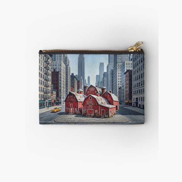 Item preview, Red Barns Middle Of NYC Realism Art designed and sold by Home Decor Art.