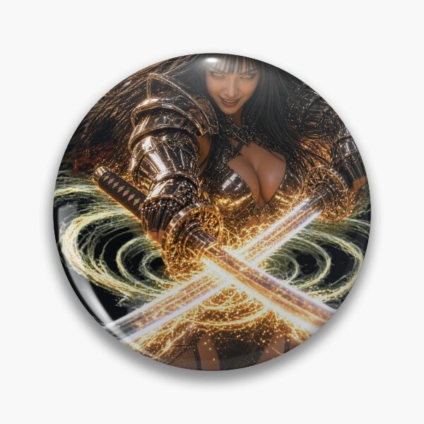 Item preview, Cyber Samurai Girl in Gold Dragon Kimono tir 5 designed and sold by EvolutionMerch.