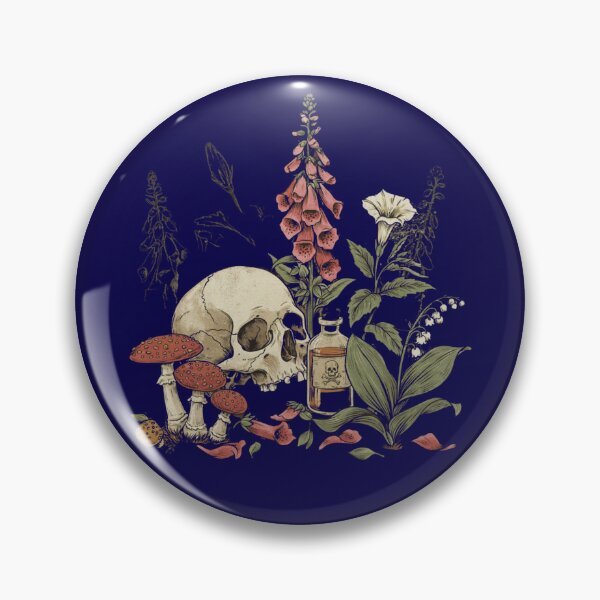 Item preview, All Plants Are Edible Vintage Poisonous Plant Design – Dark Cottagecore Skull Graphics designed and sold by PrintSpire Studios.