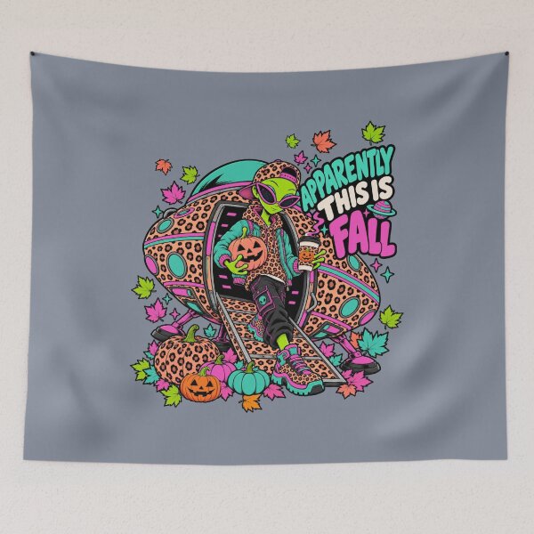 Item preview, Apparently This Is Fall – Trendy Alien Pumpkin Season designed and sold by Aimetoi.