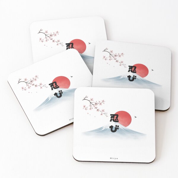 Aperçu de l'œuvre Shinobi - Ninja | Mount Fuji Sunrise & Sakura | Japanese Design créée et vendue par JapanMemoir.