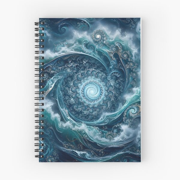 Aperçu de l'œuvre Fractale de vortex océanique bleu tourbillonnant créée et vendue par Sybille-Yates.