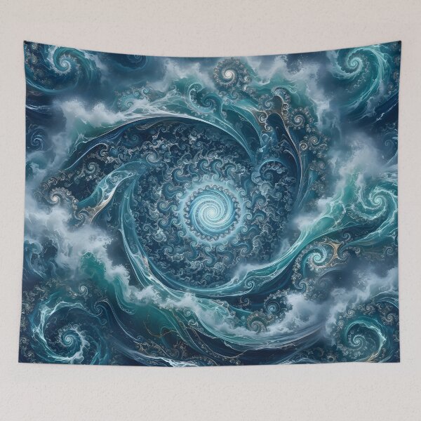 Item preview, Swirling Blue Ocean Vortex Fractal designed and sold by Sybille-Yates.