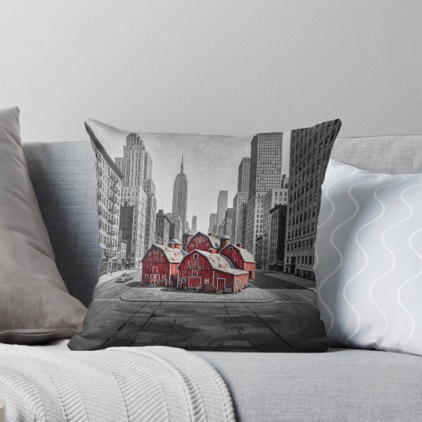 Artikelvorschau, Red Barns Middle Of NYC Realism Art entworfen und verkauft von Home Decor Art.