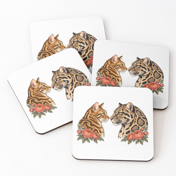 Item preview, Tabby Cat Ocelot Pink Peony designed and sold by Old's Cool Cat Studio.