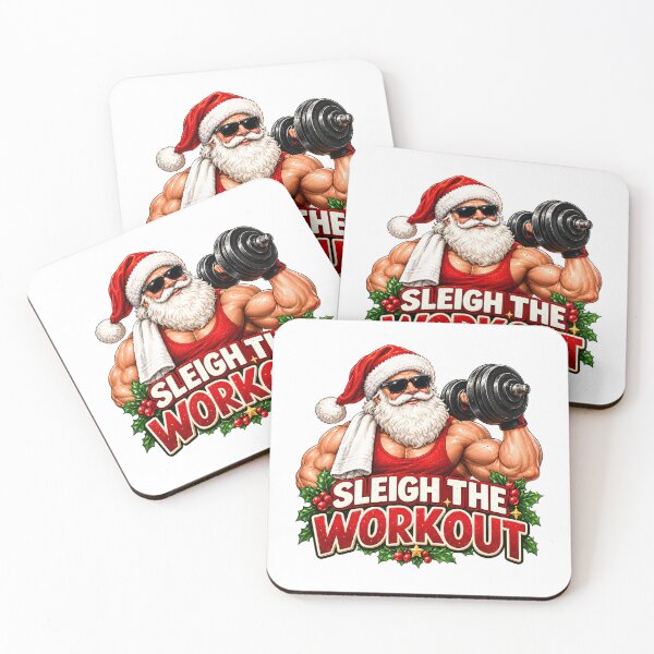 Item preview, Sleigh the Workout – Funny Fitness Santa Christmas Gym Design designed and sold by SVALANART.