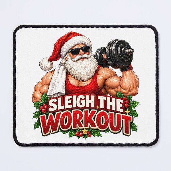 Item preview, Sleigh the Workout – Funny Fitness Santa Christmas Gym Design designed and sold by SVALANART.