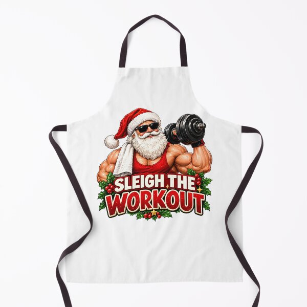 Item preview, Sleigh the Workout – Funny Fitness Santa Christmas Gym Design designed and sold by SVALANART.