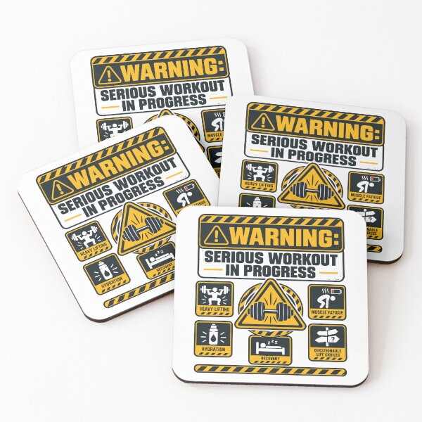 Item preview, Serious Workout in Progress Funny Gym Warning Sign Weightlifting Fitness T-Shirt designed and sold by Design-Pro-21.