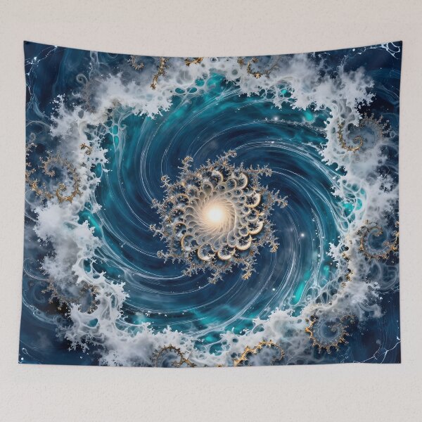 Item preview, Swirling Blue Ocean Vortex Fractal designed and sold by Sybille-Yates.