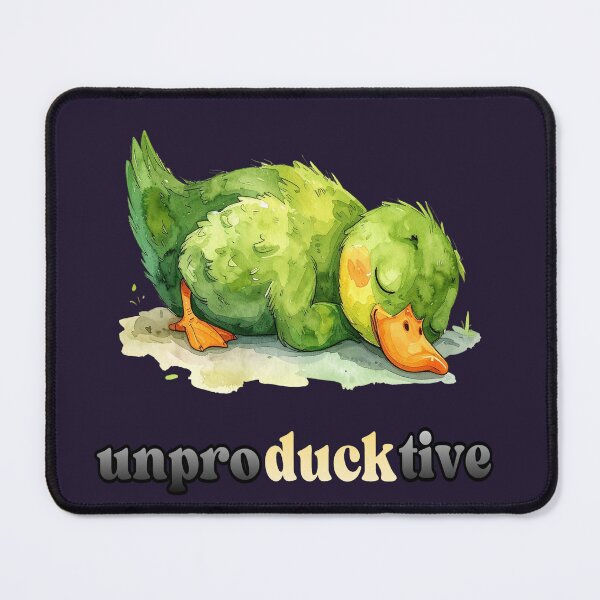 Item preview, Duck mode: Unproductive, sleeping green duck designed and sold by LiskoDesign.