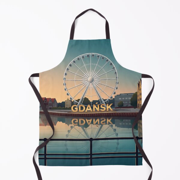 Item preview, Gdansk Waterfront Sunrise and Ferris Wheel Illustration designed and sold by ArtworkNorth.