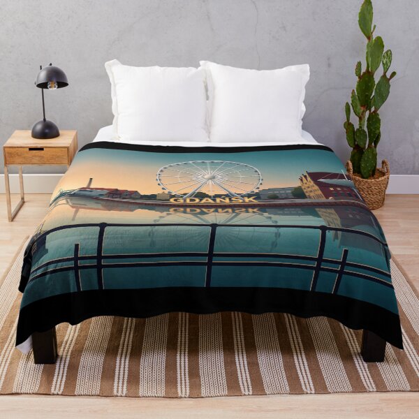 Item preview, Gdansk Waterfront Sunrise and Ferris Wheel Illustration designed and sold by ArtworkNorth.