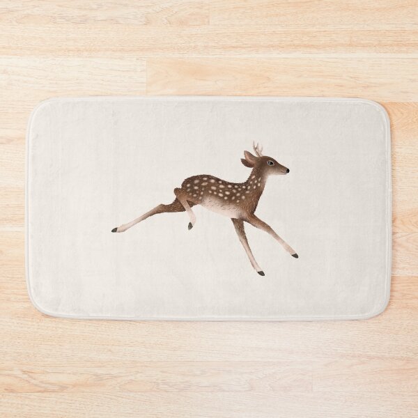 Item preview, Running spotted deer in dynamic mid-air leap designed and sold by Grin Katalina Floral Patterns & Cozy Art.