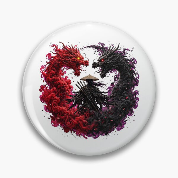 Item preview, Ronin Yin Yang Dragon Clashing Art designed and sold by  One City Two Children Studio.