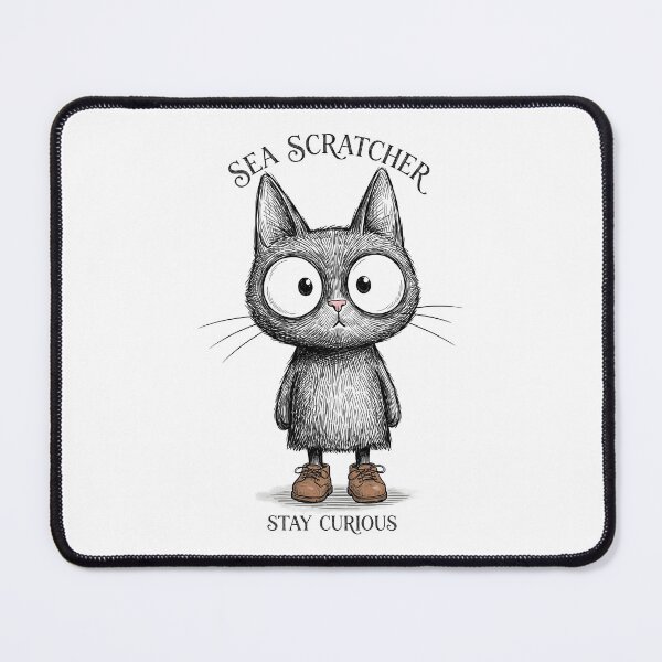 Item preview, Sea Scratcher "Stay Curious" Cat T-Shirt designed and sold by HexOne.