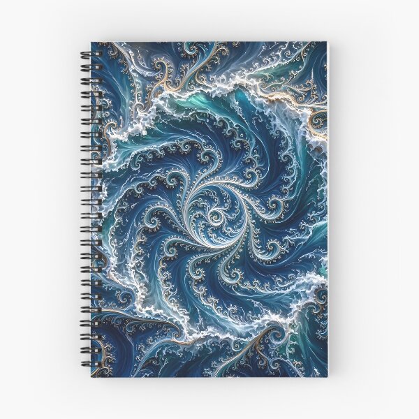 Aperçu de l'œuvre Fractale de vortex océanique bleu tourbillonnant créée et vendue par Sybille-Yates.