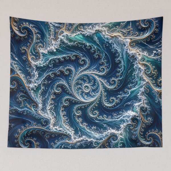 Item preview, Swirling Blue Ocean Vortex Fractal designed and sold by Sybille-Yates.