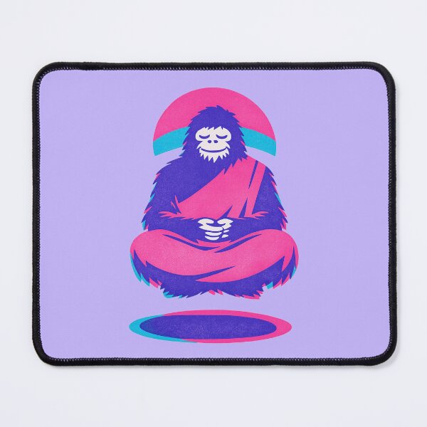 Item preview, Vaporwave Bigfoot Meditation Retro Synthwave designed and sold by KungPowUnicorn.