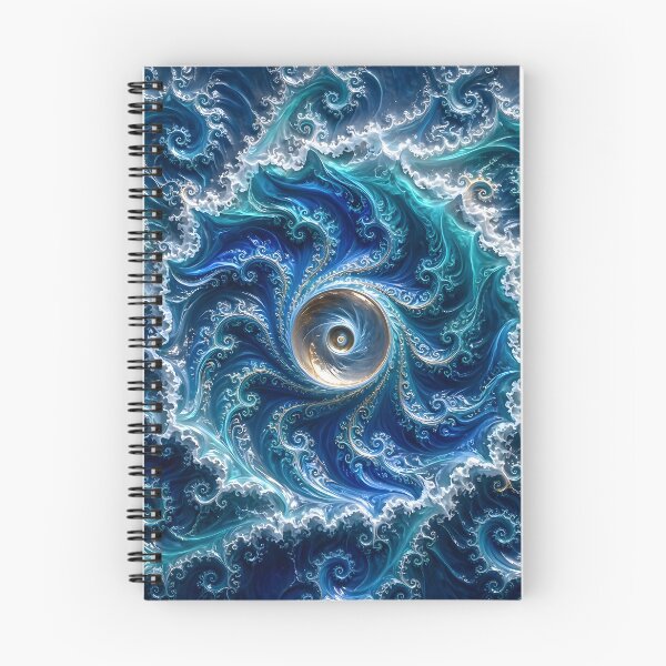 Aperçu de l'œuvre Fractale de vortex océanique bleu tourbillonnant créée et vendue par Sybille-Yates.